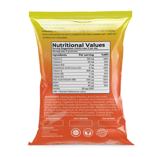 Multivitamin Gummy Packs Private Label - IN STOCK - Dispatched from the Netherlands